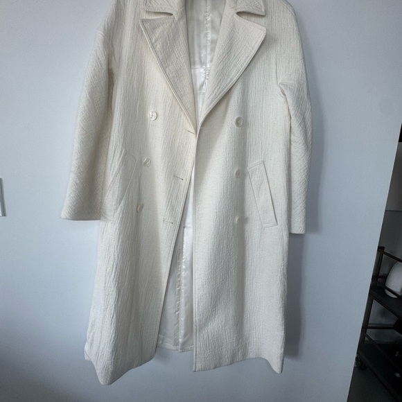 Zara Double-Breasted Cream Coat - Picture 13 of 16